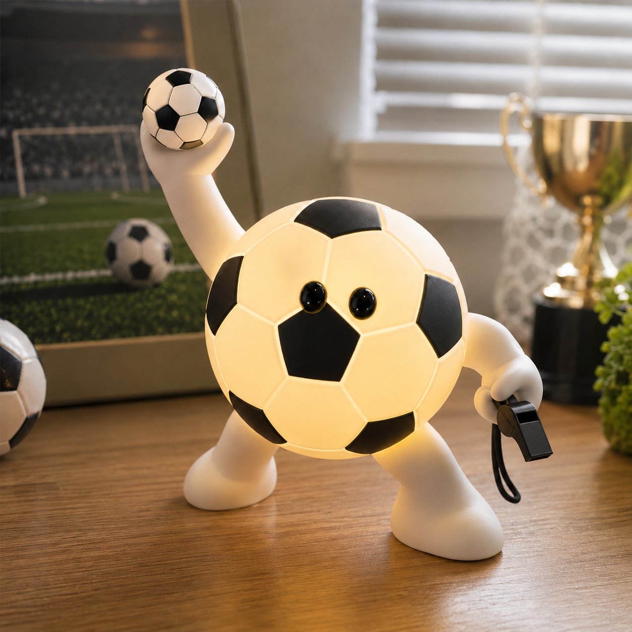 🏆 All-Star Sports Night Light Buddy | Cute LED Lamp for Bedrooms, Desks & Trophy Shelves