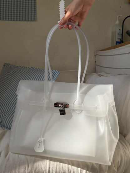 👜Women Transparent Jelly Shoulder Bag, Lightweight Clear Crossbody Tote for Beach, Travel & Daily Summer Use 🏖️