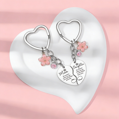 🎁Mom & Daughter Matching Heart Keychain Set