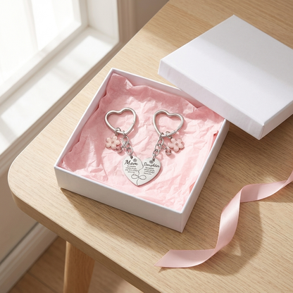 🎁Mom & Daughter Matching Heart Keychain Set