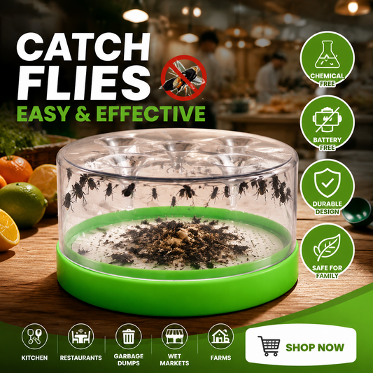 🔌✅ Reusable Fly Trap—no electricity, no poison! 🏠 Safe to use in the kitchen and around children and pets.