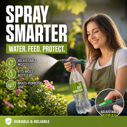 🌿50% OFF NOW! Manual Drink Bottle Sprayer with Adjustable Nozzle‑Portable DIY Garden Spray Tool, Fits Standard Plastic Bottles for Plant Watering, Fertilizing & Pest Control