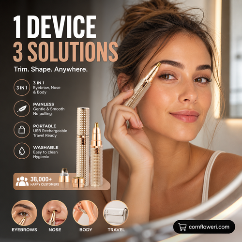 ⏰Portable Electric Eyebrow Trimmer – Interchangeable Heads 🪒