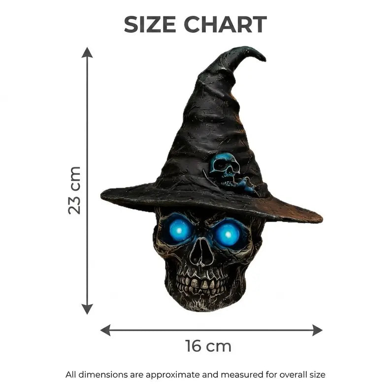 🧙‍♀️💀  Gothic Glowing Skull Witch Desktop Ornament