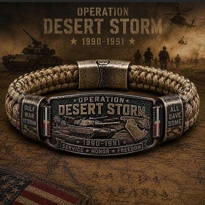 💥SAVE 50% 🎖️ Operation Desert Storm Veteran Paracord Bracelet | Honor Gulf War 1990-1991 Service Members