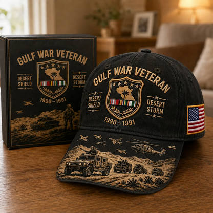 🏆Last Day Promo: 50% OFF! 🏜️ Desert Storm Veteran Commemorative Cap – Gulf War Desert Shield Veteran Hat
