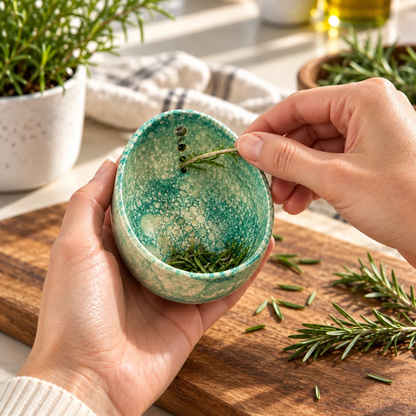100% Handmade Pottery Herb Stripper