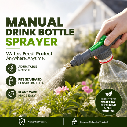🌿50% OFF NOW! Manual Drink Bottle Sprayer with Adjustable Nozzle‑Portable DIY Garden Spray Tool, Fits Standard Plastic Bottles for Plant Watering, Fertilizing & Pest Control