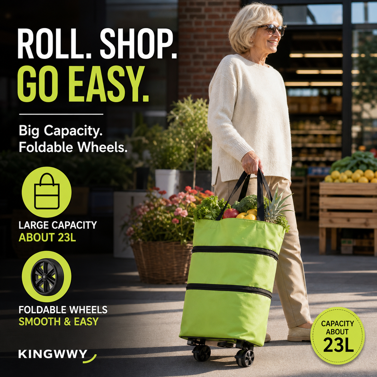 🔥LAST DAY 50% OFF-2-in-1 Foldable Shopping Cart