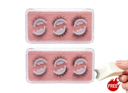 🎉2026 Sale Over 38K+ Sold!👁️Reusable Self-Adhesive False Eyelashes｜Glue-Free Natural Curly Press-On Lashes✨