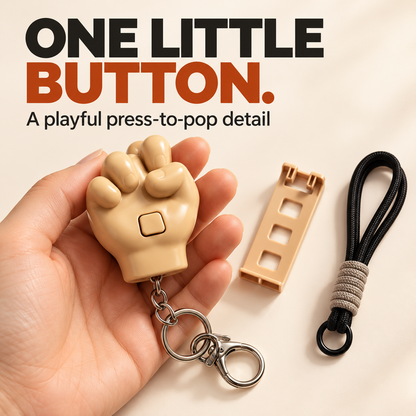 😂Press-to-Pop Middle Finger Keychain & Phone Stand Set