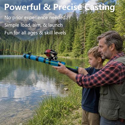 Baiting device, lure launcher, spinning reel, lure rod