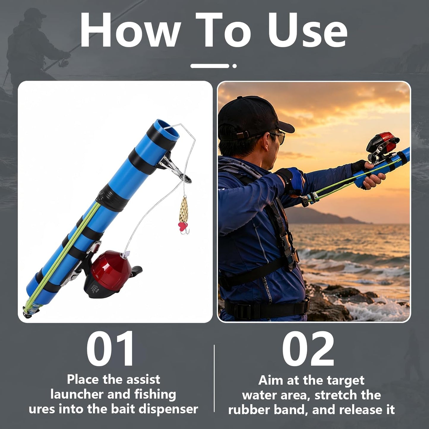 Baiting device, lure launcher, spinning reel, lure rod