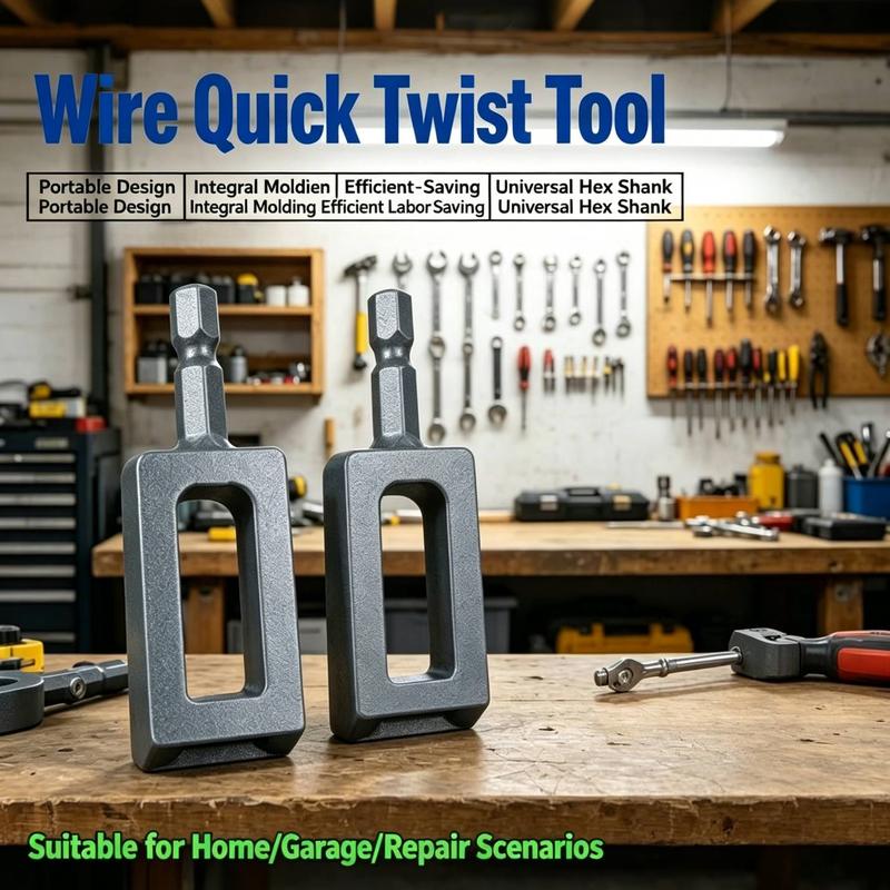 Heavy-Duty Rebar Tie Wire Twister Drill Attachment
