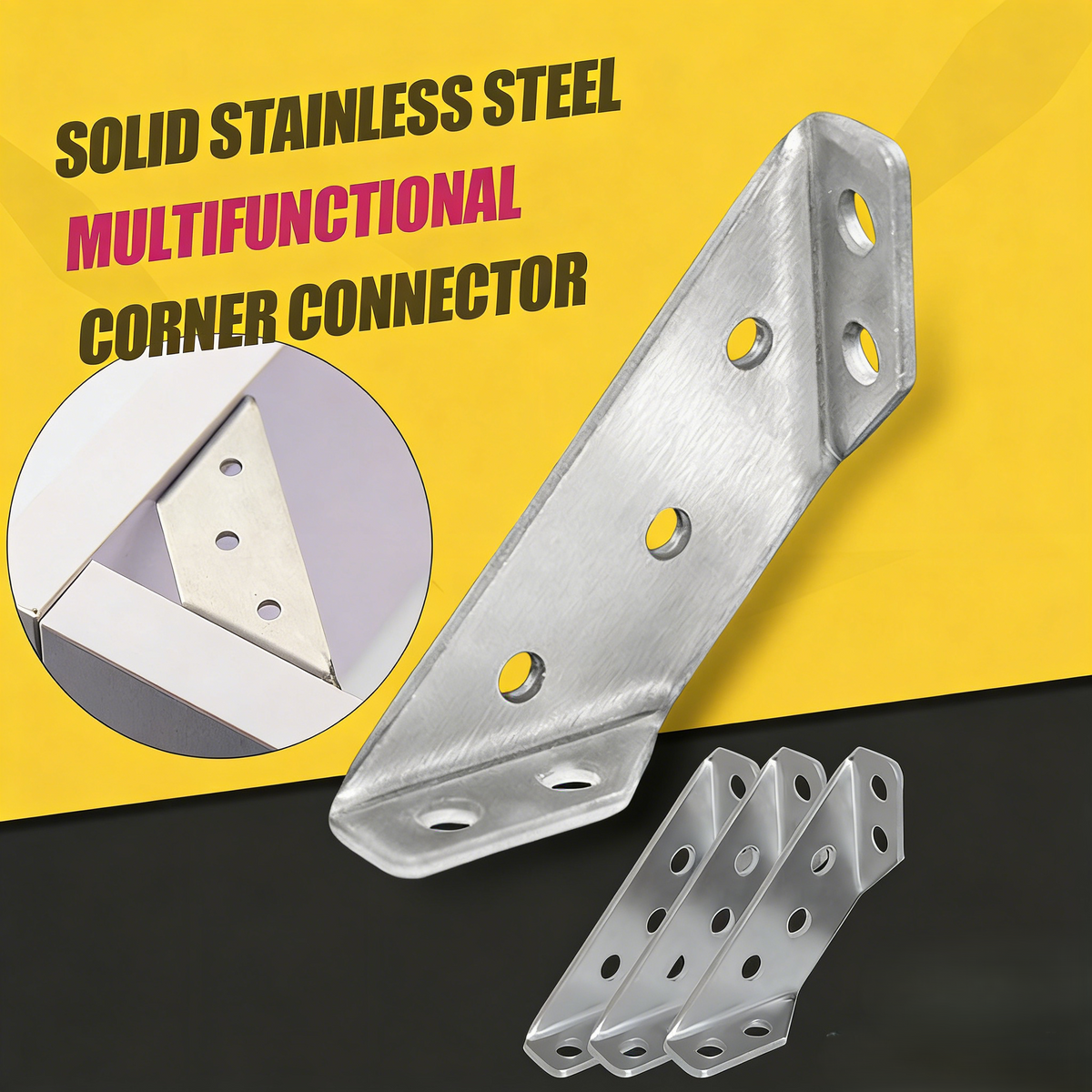 🔥50% OFF🛠️Universal Furniture Corner Connector Stainless Steel Corner Bracket🪑✨