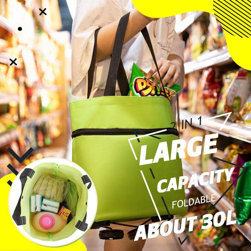 🔥LAST DAY 50% OFF-2-in-1 Foldable Shopping Cart