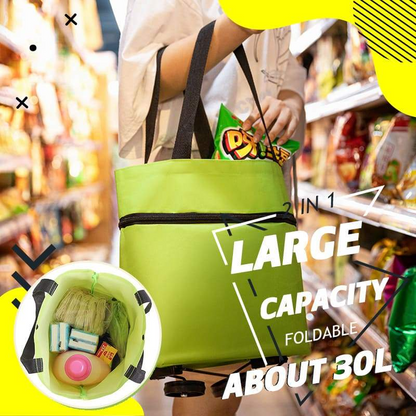 🔥LAST DAY 50% OFF-2-in-1 Foldable Shopping Cart