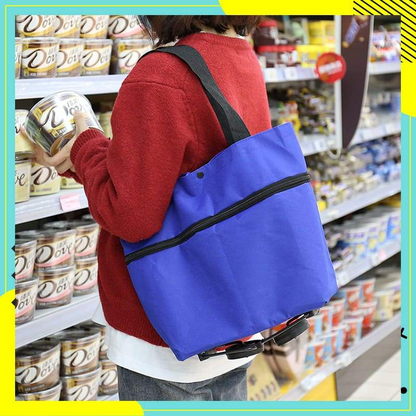 🔥LAST DAY 50% OFF-2-in-1 Foldable Shopping Cart