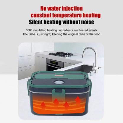 🔌 Portable Electric Lunch Box – Food Heater, 1.8L Stainless Steel & Leak-Proof – With Bag & Utensils 🥣