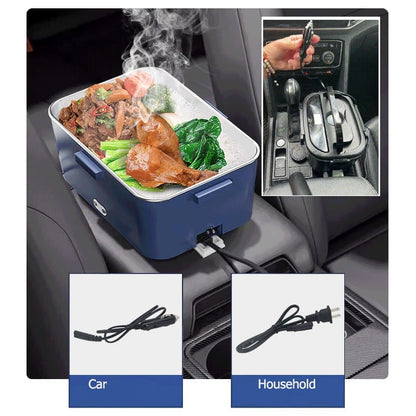🔌 Portable Electric Lunch Box – Food Heater, 1.8L Stainless Steel & Leak-Proof – With Bag & Utensils 🥣