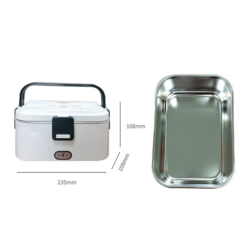 🔌 Portable Electric Lunch Box – Food Heater, 1.8L Stainless Steel & Leak-Proof – With Bag & Utensils 🥣