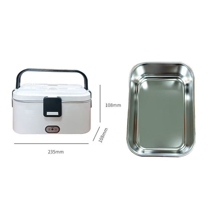 🔌 Portable Electric Lunch Box – Food Heater, 1.8L Stainless Steel & Leak-Proof – With Bag & Utensils 🥣