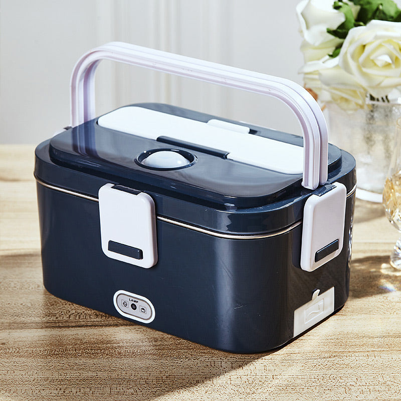 🔌 Portable Electric Lunch Box – Food Heater, 1.8L Stainless Steel & Leak-Proof – With Bag & Utensils 🥣