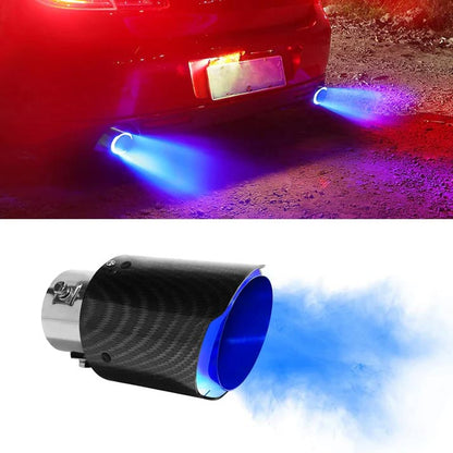 🎉 Car Tuning Carbon Fiber LED Light Emitting Exhaust Pipe (High Temperature Resistant)