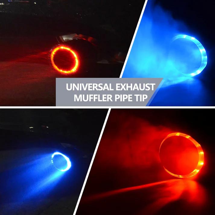 🎉 Car Tuning Carbon Fiber LED Light Emitting Exhaust Pipe (High Temperature Resistant)