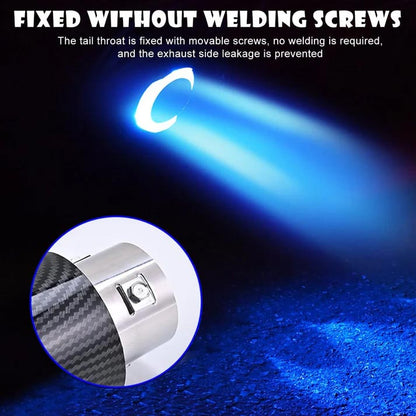 🎉 Car Tuning Carbon Fiber LED Light Emitting Exhaust Pipe (High Temperature Resistant)