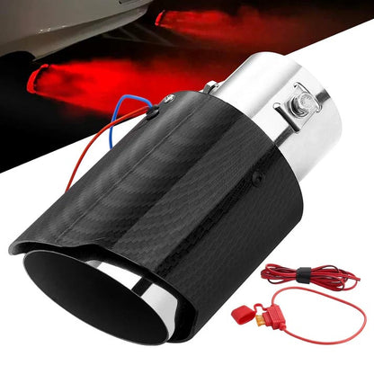 🎉 Car Tuning Carbon Fiber LED Light Emitting Exhaust Pipe (High Temperature Resistant)
