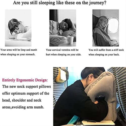 ⏳Time-Limited Special⏰Inflatable Travel Pillow | 360° Support – Soft Flocking, Quick Inflate, Compact ✨