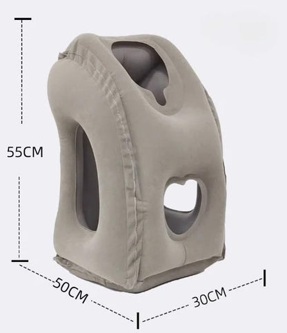 😴 LIMITED-TIME 50% OFF! ✈️ Inflatable Ergonomic Hollow-Cutout Travel Pillow – PVC Flocking, Quick Inflate, With Storage Bag ✨