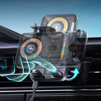 🎉LAST DAY SALE 50% OFF⚡50K+ SOLD 📱Smart 2-in-1 Car Rotating Mobile Phone Holder & Wireless Charger⚡