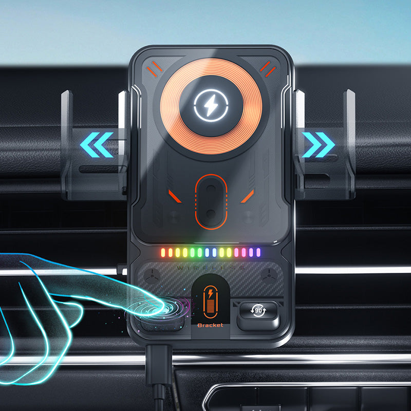 🎉LAST DAY SALE 50% OFF⚡50K+ SOLD 📱Smart 2-in-1 Car Rotating Mobile Phone Holder & Wireless Charger⚡