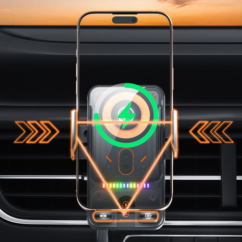 🎉LAST DAY SALE 50% OFF⚡50K+ SOLD 📱Smart 2-in-1 Car Rotating Mobile Phone Holder & Wireless Charger⚡