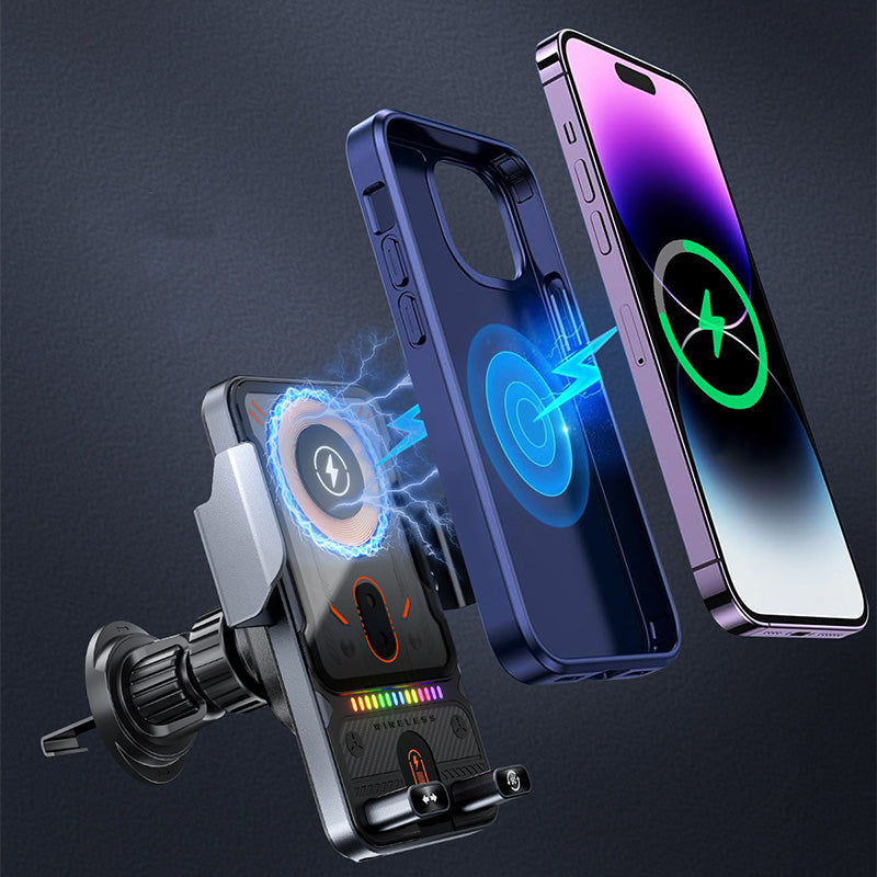 🎉LAST DAY SALE 50% OFF⚡50K+ SOLD 📱Smart 2-in-1 Car Rotating Mobile Phone Holder & Wireless Charger⚡