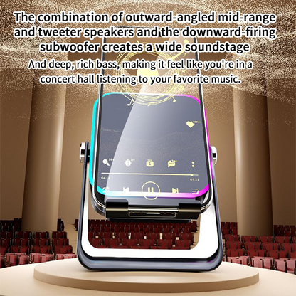 ⏰Limited-time 50% off sale🎵5-in-1 Wireless Induction Bluetooth Speaker with Adjustable Phone Stand