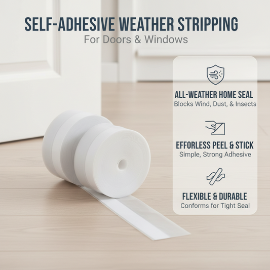 16.4Ft Door Weather Stripping | Self-Adhesive Weather Stripping for Doors & Windows