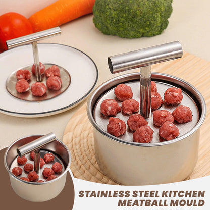 Stainless Steel Meatball Maker with 6 Holes for Quick DIY Meatballs, Fish Balls, Veggie Balls, and Ice Cream🥩