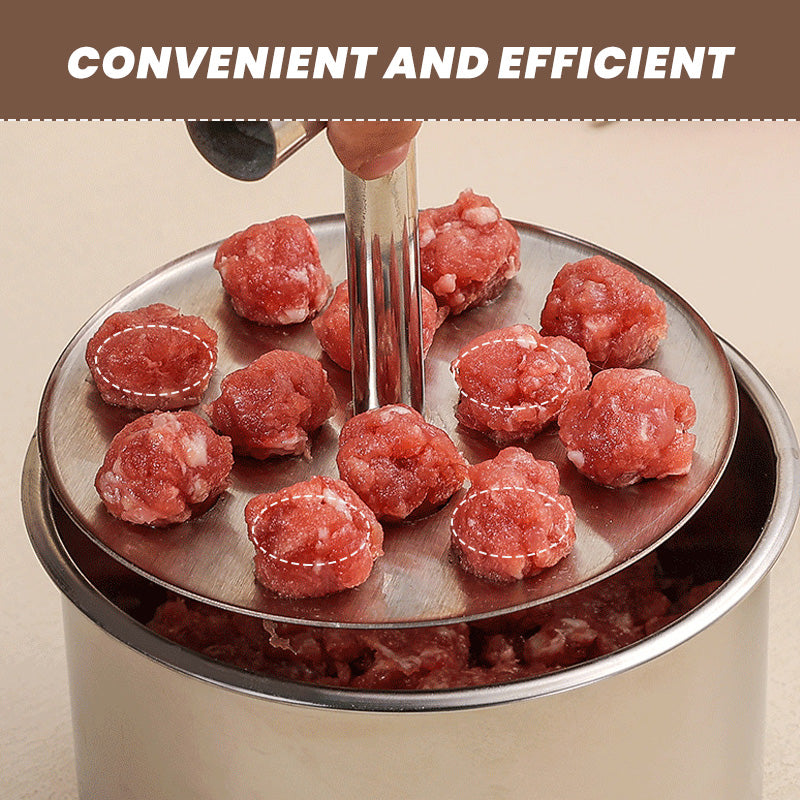 Stainless Steel Meatball Maker with 6 Holes for Quick DIY Meatballs, Fish Balls, Veggie Balls, and Ice Cream🥩