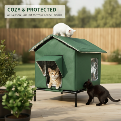 📢📢50% OFF !! ⏰All-Weather Elevated Outdoor Cat House🐱