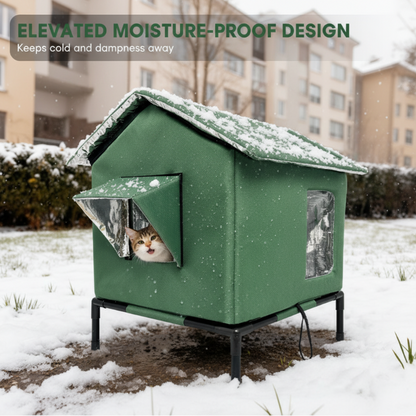 📢📢50% OFF !! ⏰All-Weather Elevated Outdoor Cat House🐱