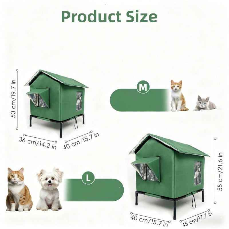 📢📢50% OFF !! ⏰All-Weather Elevated Outdoor Cat House🐱