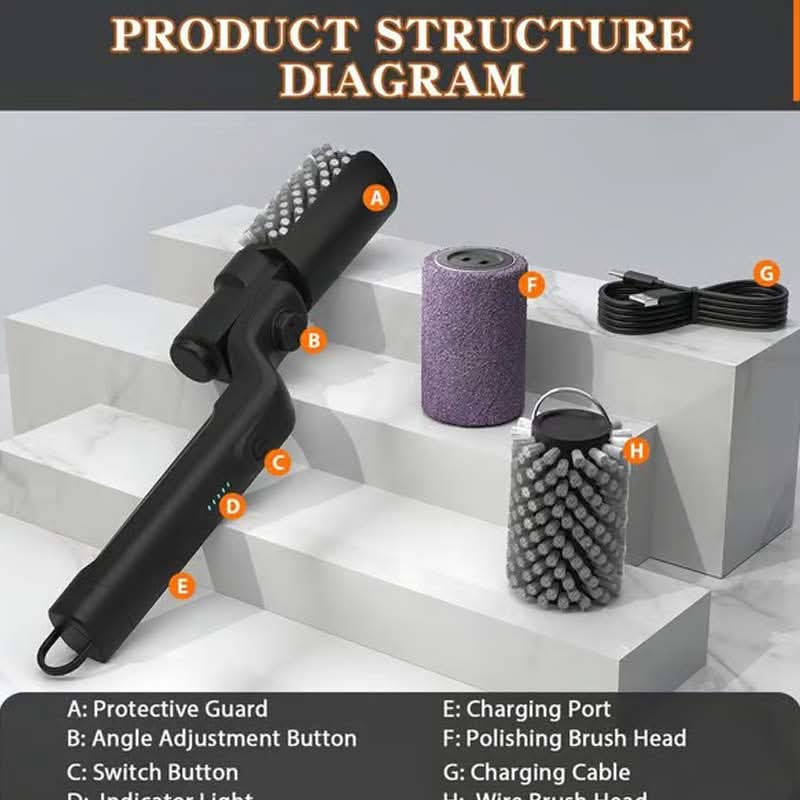 ✨ Cordless Electric BBQ Brush Cleaner