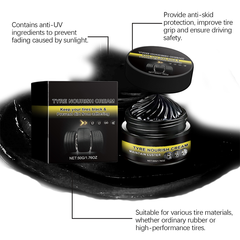 🥳 2026 HOT SALE💞Car Tire Care Wax - Anti-Cracking, UV Protection & Restores Deep Black Gloss | Safe on Rubber, No Harsh Chemicals, 50g