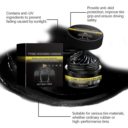 🥳 2026 HOT SALE💞Car Tire Care Wax - Anti-Cracking, UV Protection & Restores Deep Black Gloss | Safe on Rubber, No Harsh Chemicals, 50g