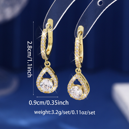 🥳2026 HOT SALE🥳💞50K+ SOLD!💥50% OFF! 🔥Elegant Teardrop Dangle Hoop Earrings