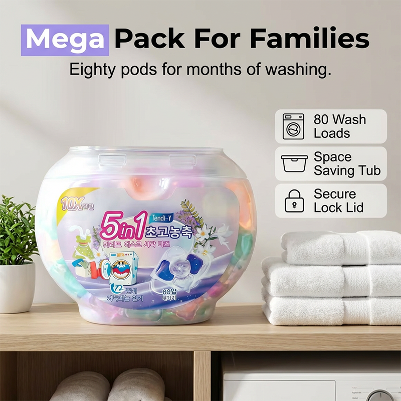 ✨2026 Hot Sale 50% OFF🔥5-in-1 White Musk Laundry Detergent Pods (80PCS)