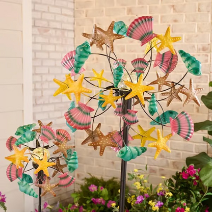 🔥Hot Sale🔥Solar-Powered Wind Spinner for Garden– 3D Rotating Decoration, Color-Changing LED, Weatherproof Outdoor Yard Stake 🌸